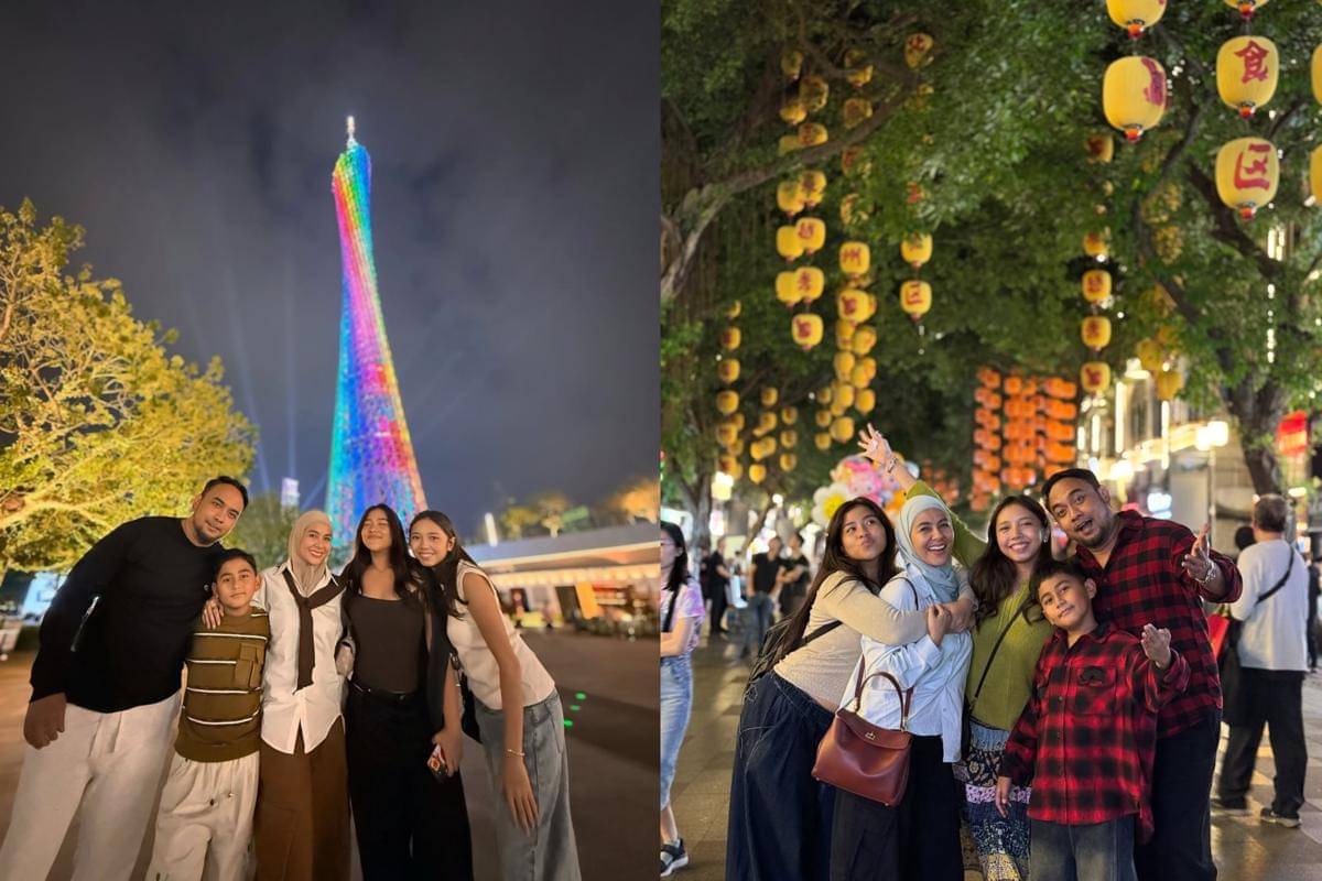 Meisya Siregar dan keluarga di Guangzhou, China