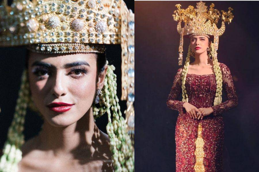 Gaya Makeup dan Busana Azizah Hanum di Resepsi Nikah