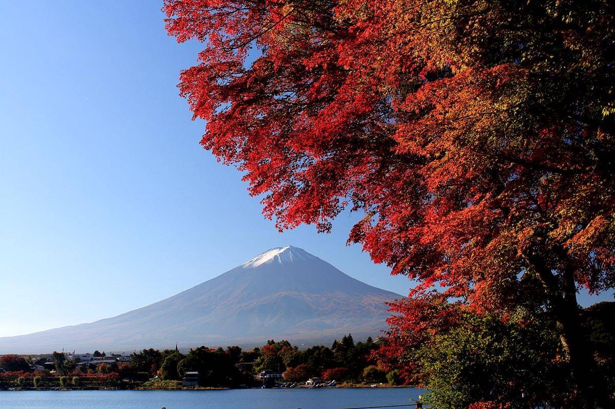 danau Kawaguchi dengan latar Gunung Fuji 
