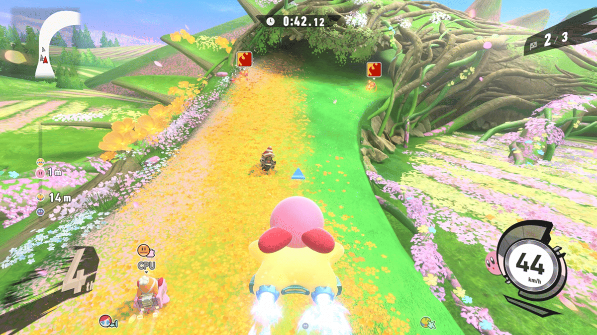 cuplikan gameplay Kirby Air Riders 