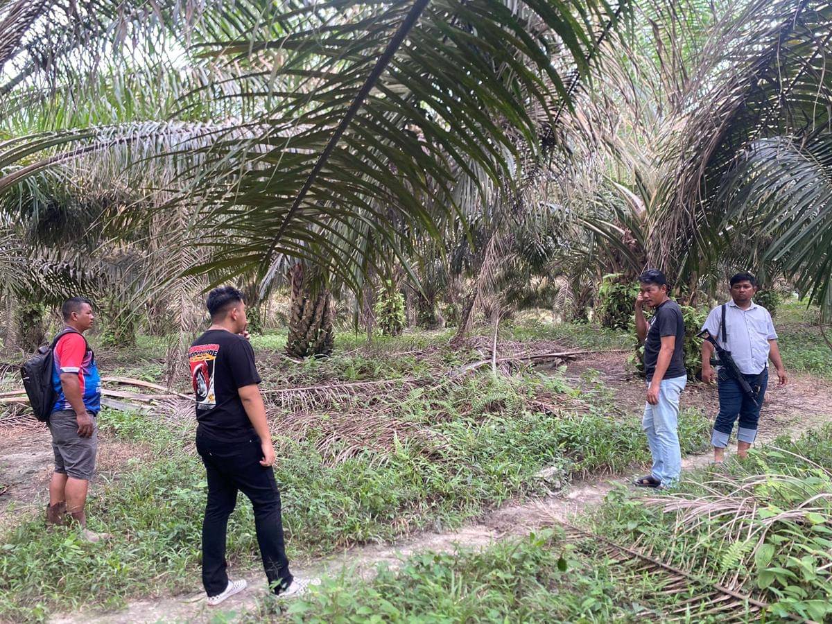 Polisi melakukan olah TKP pria ngamuk di Sungai Lilin. (Dok. Polres Muba)
