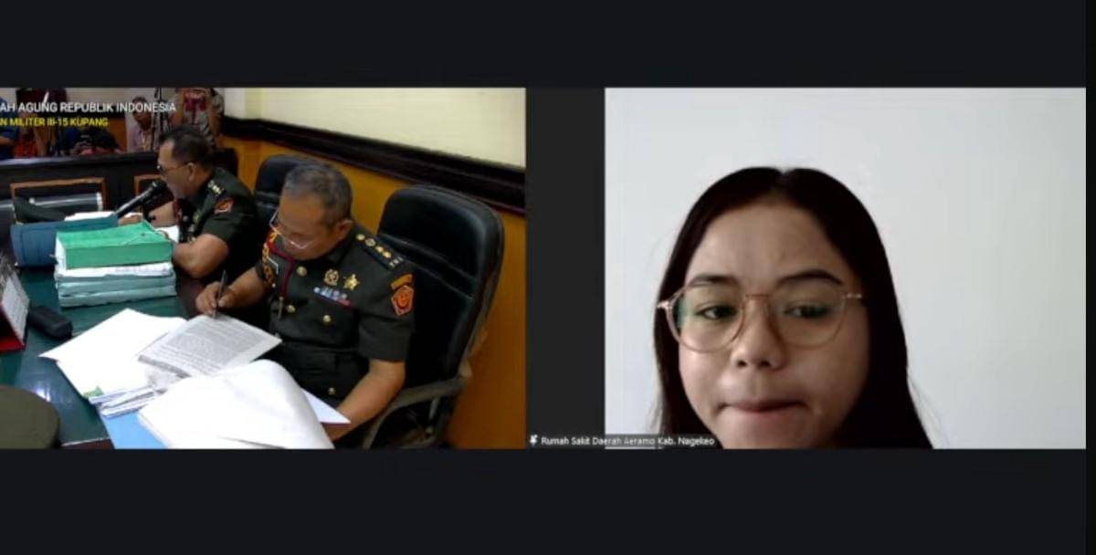 Dokter bersaksi di sidang Prada Lucky secara virtual.