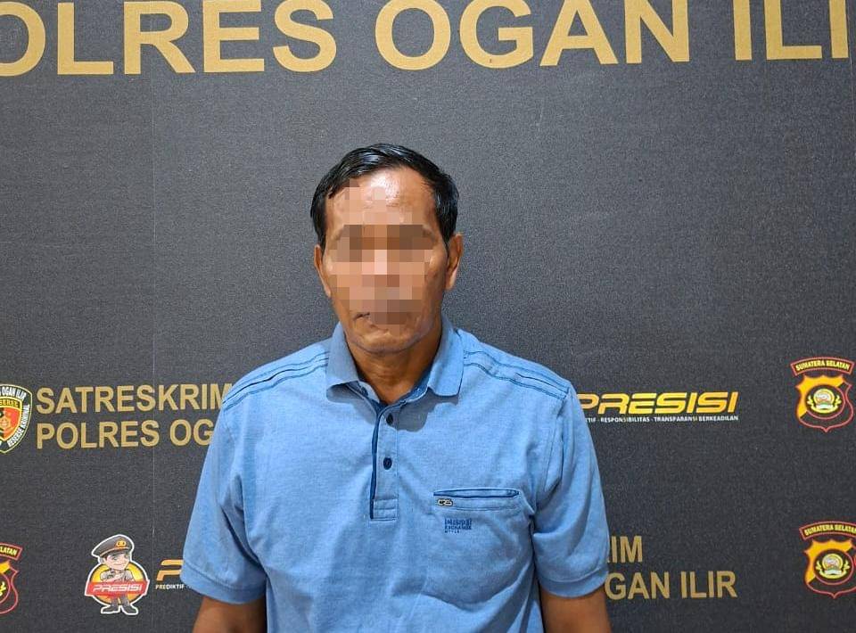 Pelaku KDRT di Ogan Ilir berinisial MN saat ditangkap polisi (Dok: Polres Ogan Ilir)