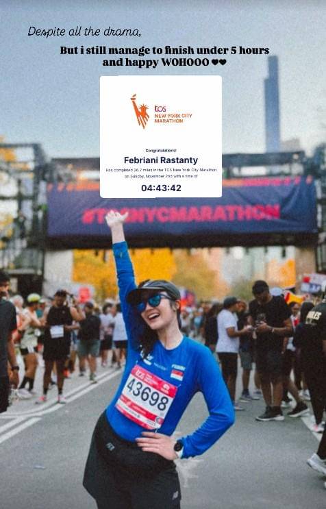 Febby Rastanty di New York Marathon