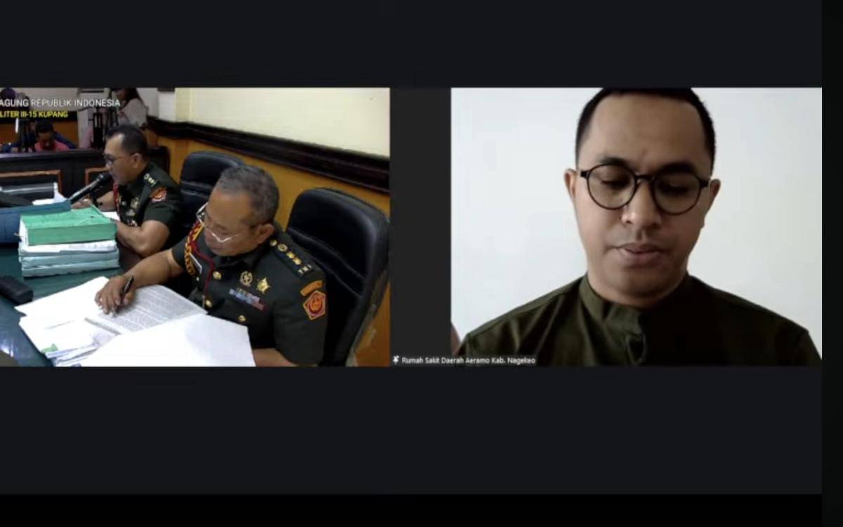 Dokter bersaksi di sidang Prada Lucky secara virtual.