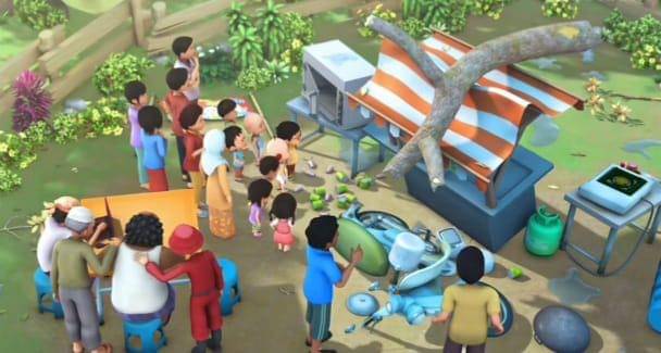 cuplikan Upin & Ipin episode "Kedai Makan Upin & Ipin"