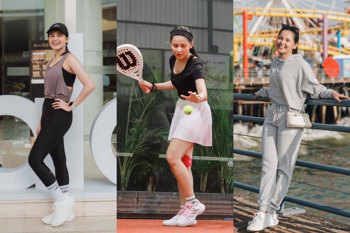 ide outfit olahraga ala Yunita Siregar