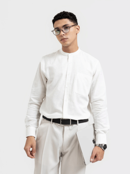 Schouten Kemeja Pria Shanghai Panjang Linen