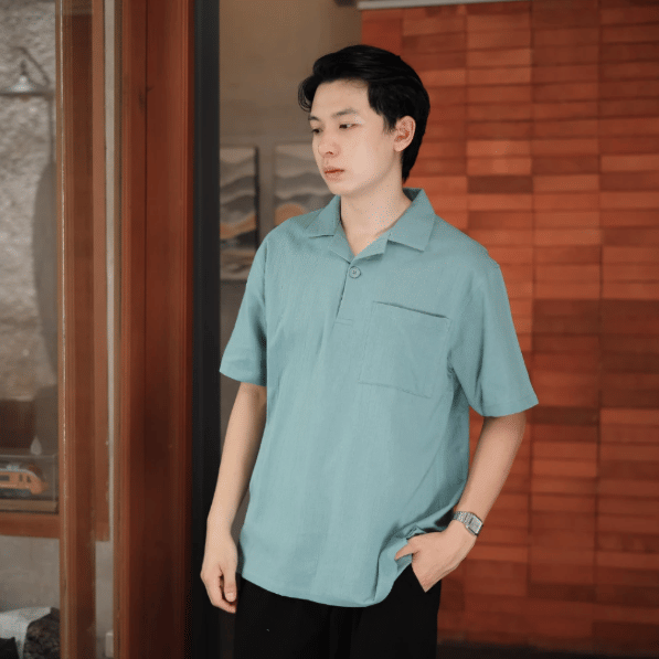 ANCSTR Kemeja Polos Linen Krinkle Oversized