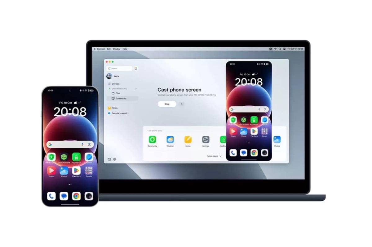 Screen mirroring ColorOS 16