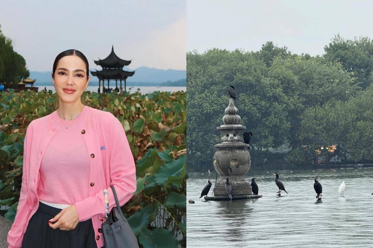 potret Cathy Sharon di West Lake, Hangzhou, China