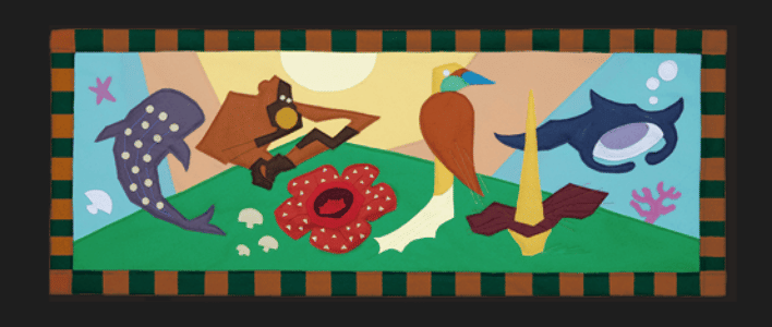 Google Doodle bertema Hari Cinta Puspa dan Satwa Nasional (HCPSN)