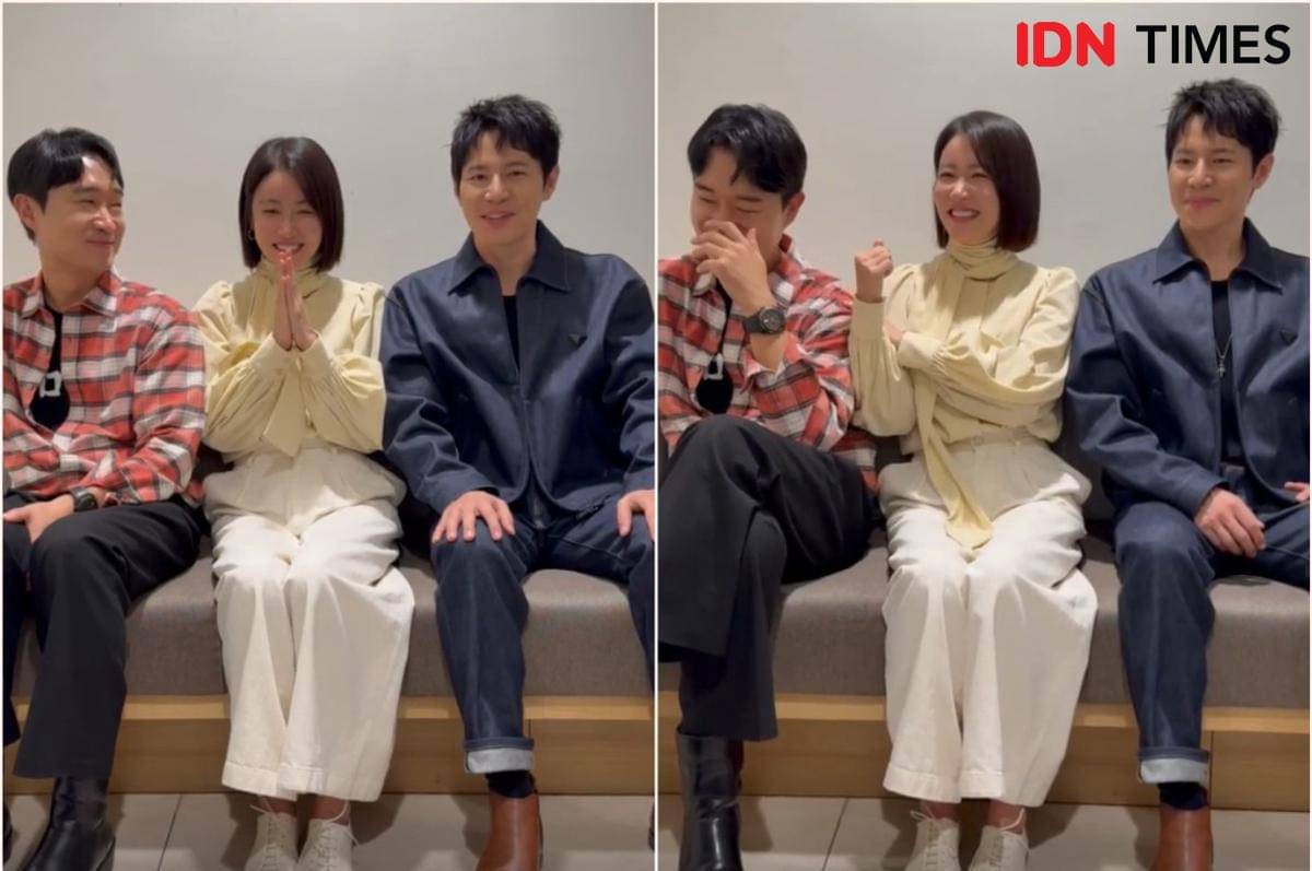 Jo Woo Jin, Hwang Woo Seul Hye, dan Lee Kyu Hyung dalam wawancara bersama IDN Times untuk film Boss