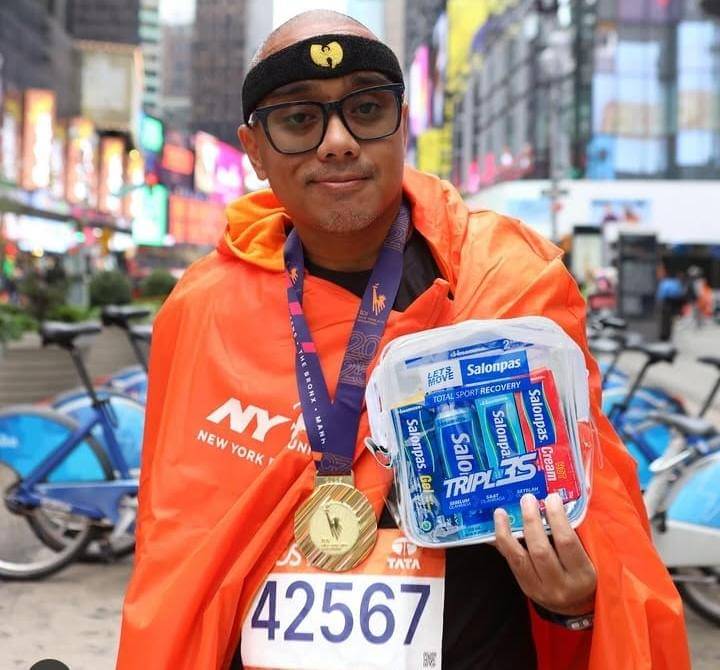 potret Saykoji sukses di New York Marathon 2025