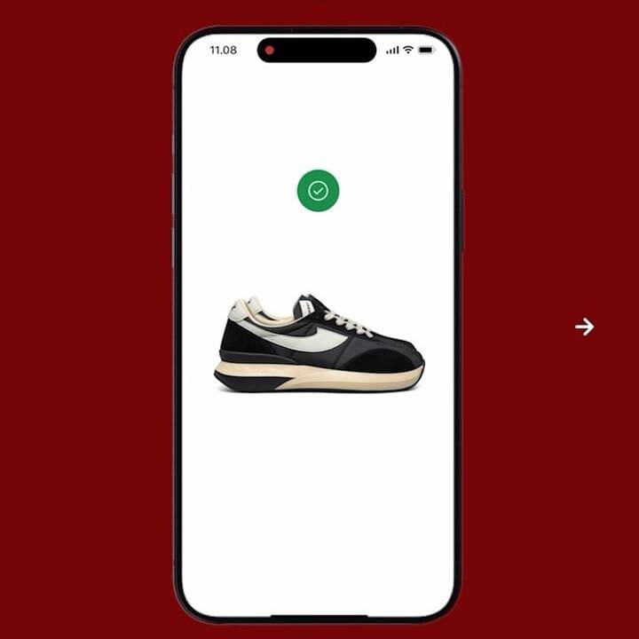 ilustrasi aplikasi sepatu Compass