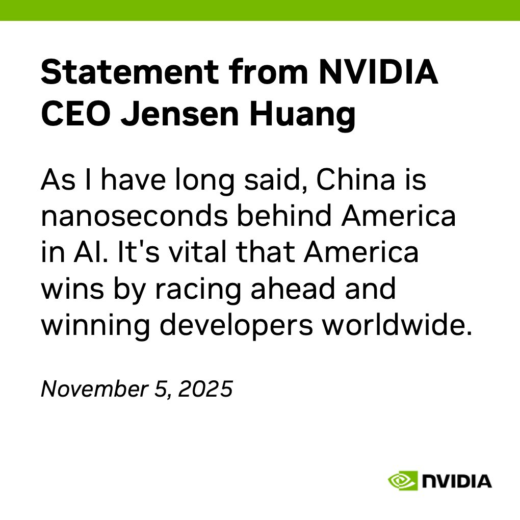Pernyataan resmi CEO NVIDIA Jensen Huang, Rabu (5/11/2025)