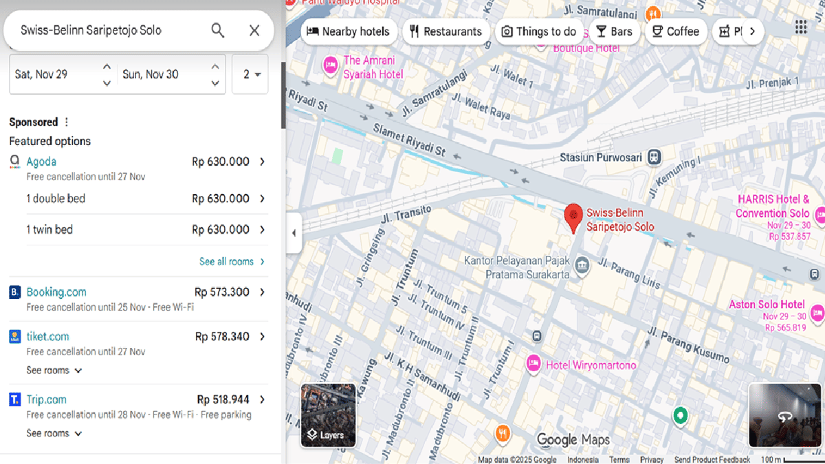 membandingkan harga di Google Maps