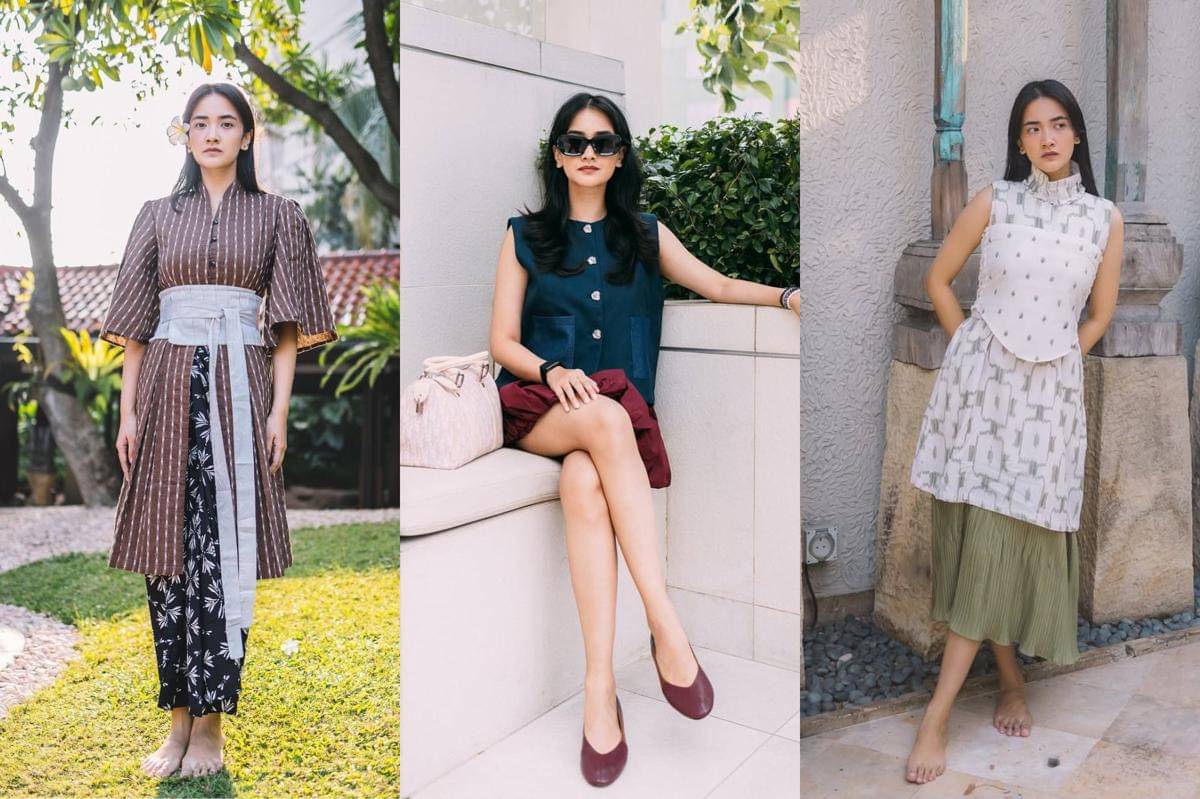 inspirasi mix and match rok ala Nadya Arina