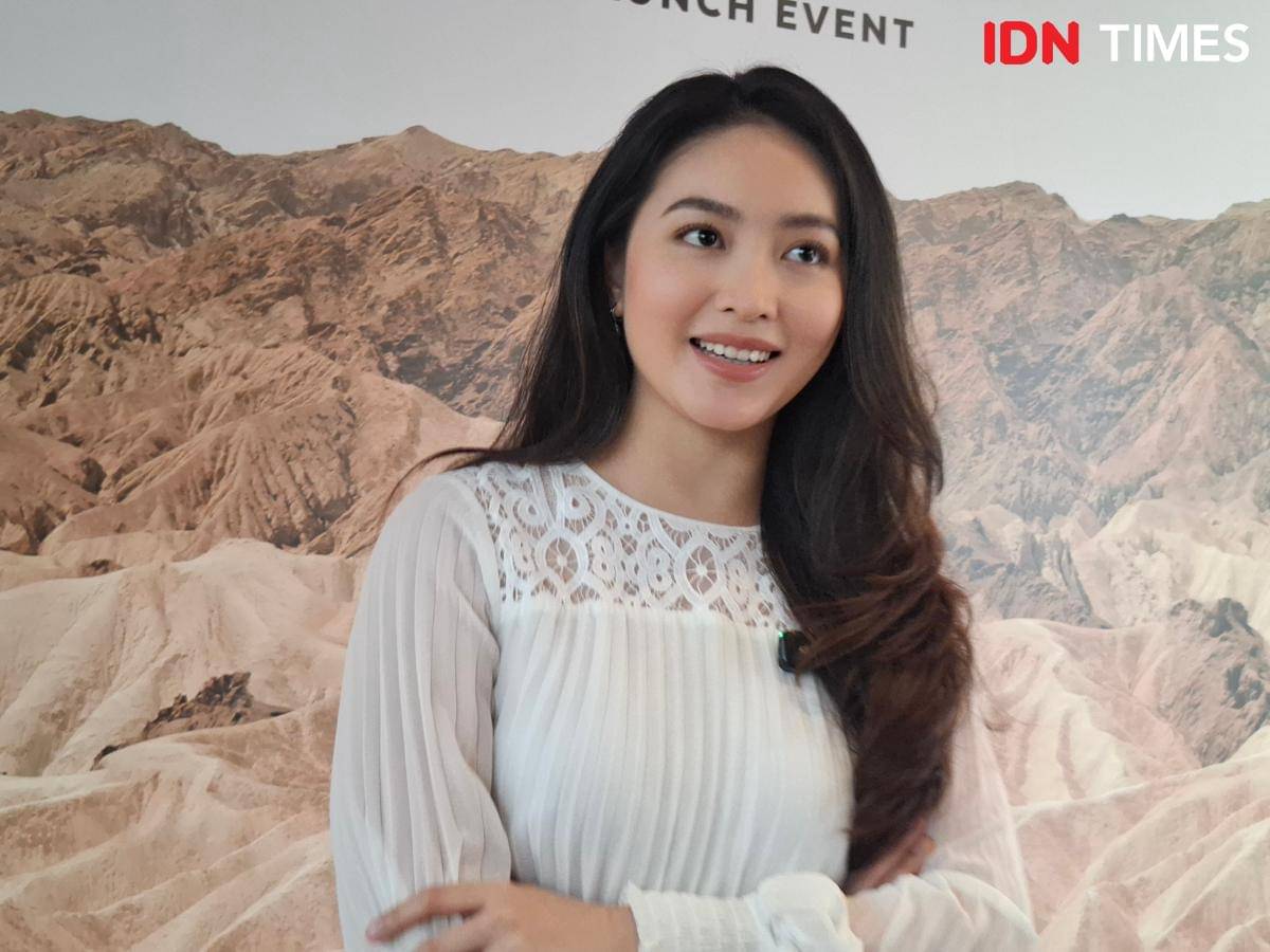 Natasha Wilona di media gathering SKIN1004 di Jakarta Selatan pada Kamis (16/10/2025)