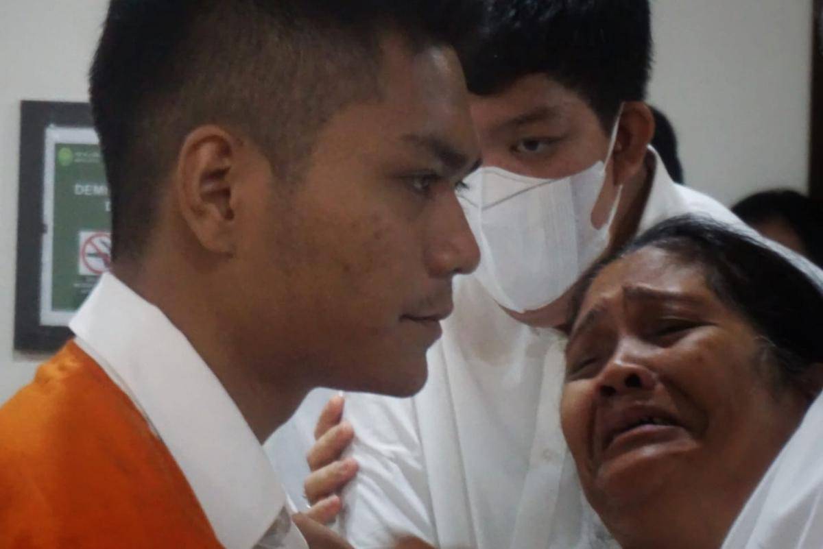 Christiano Tarigan saat sidang pembacaan vonis kasus kecelakaan yang menewaskan PN Sleman, Kamis (6/11/2025).