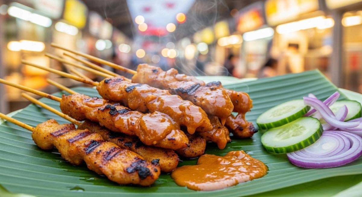 ilustrasi chicken satay Thailand