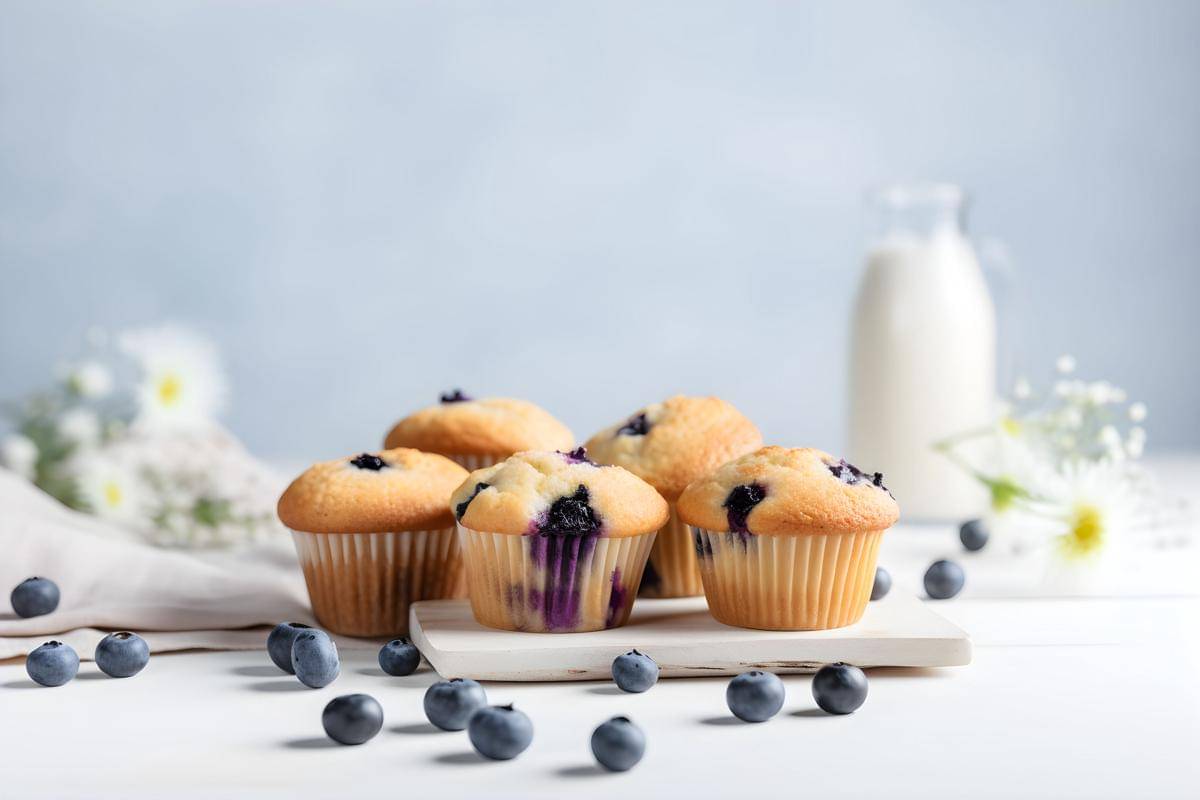 Ilustrasi muffin blueberry cream cheese