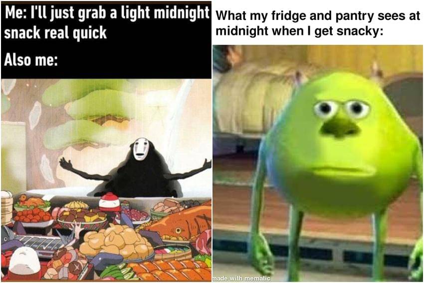 kolase meme kartun tentang camilan