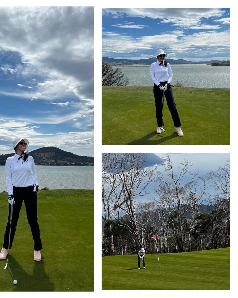 Marcella Zalianty main golf saat di Australia