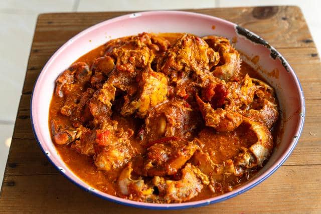 Ilustrasi kepiting saus gochujang 