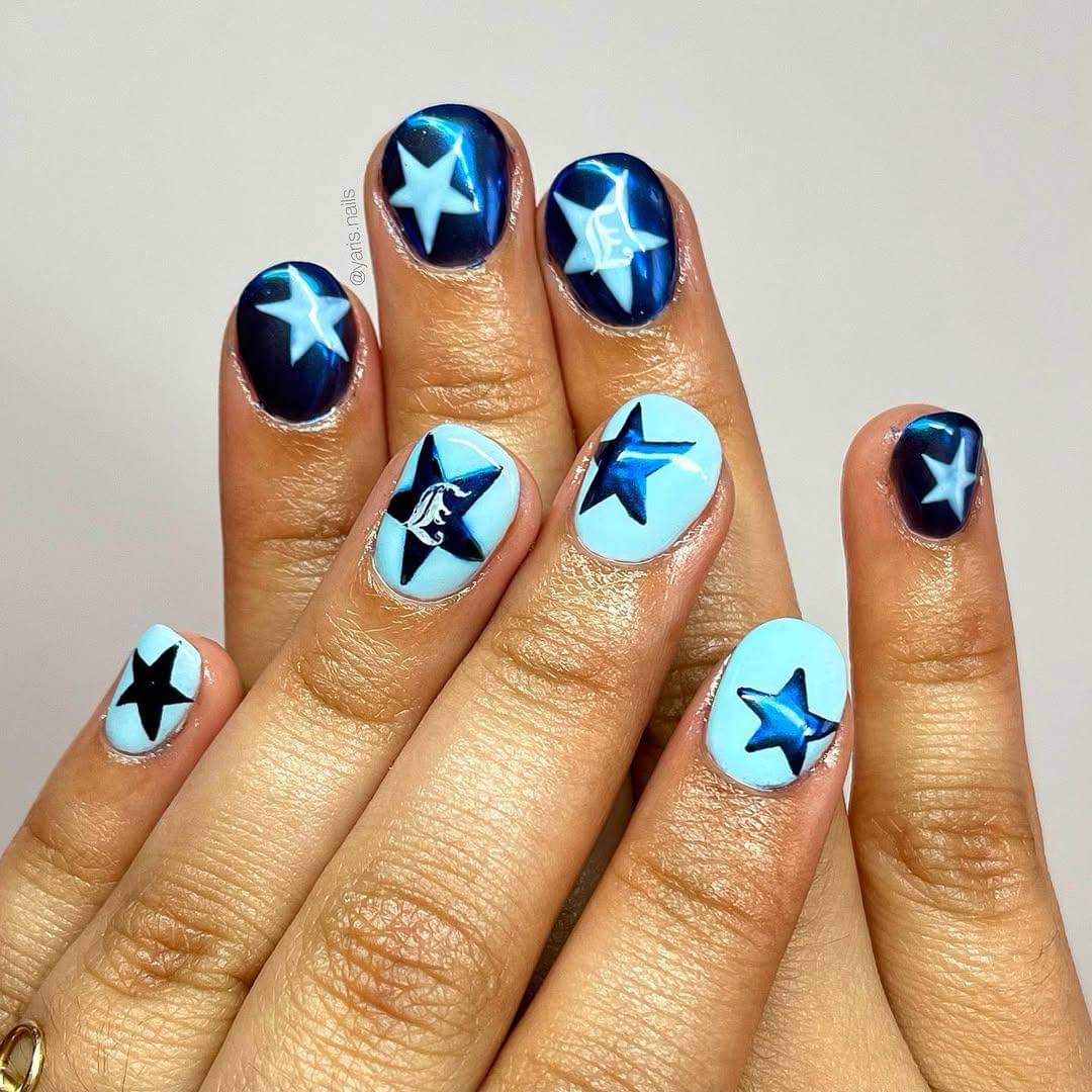 Inspirasi nail art desain bintang