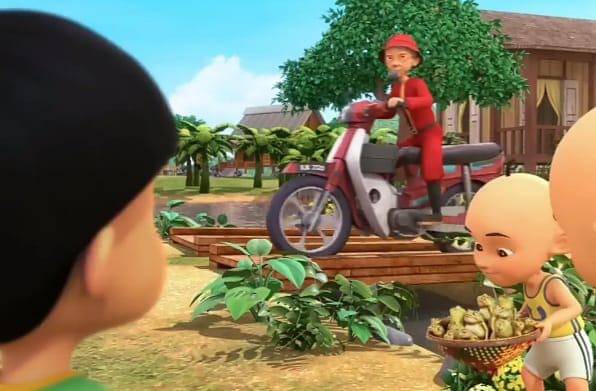 cuplikan Upin & Ipin episode "Tudung Saji Mengkuang" 