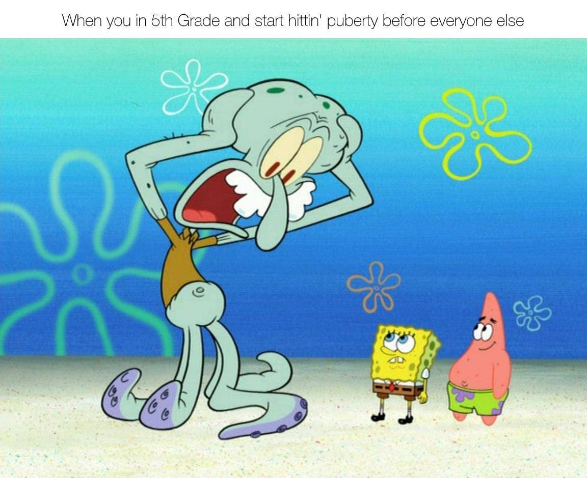meme SpongeBob tentang masa puber