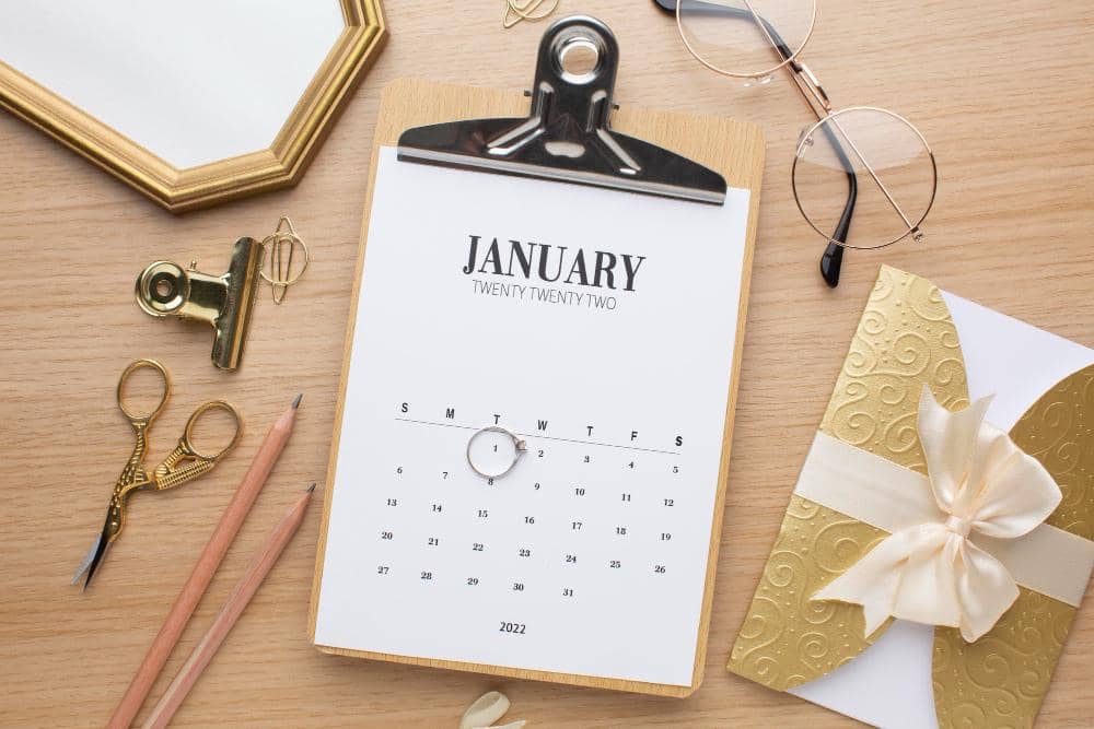 ilustrasi kalender meja