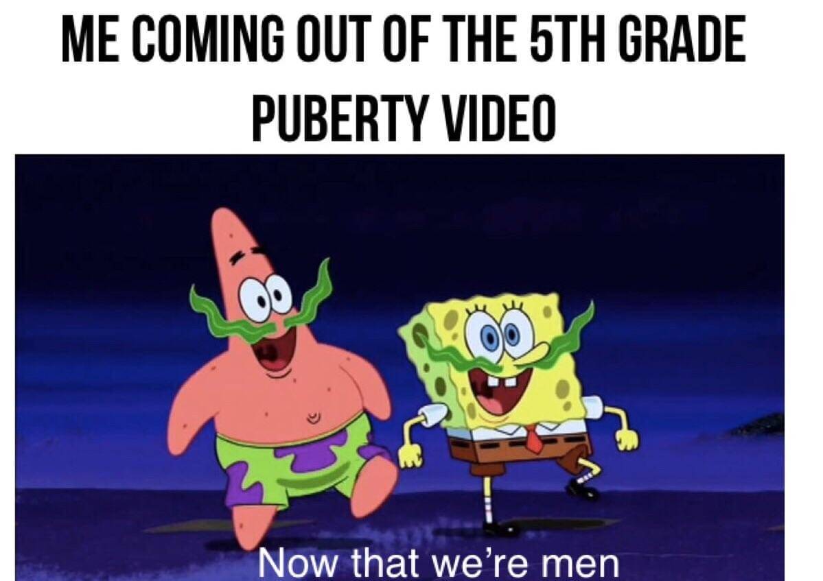meme SpongeBob tentang masa puber