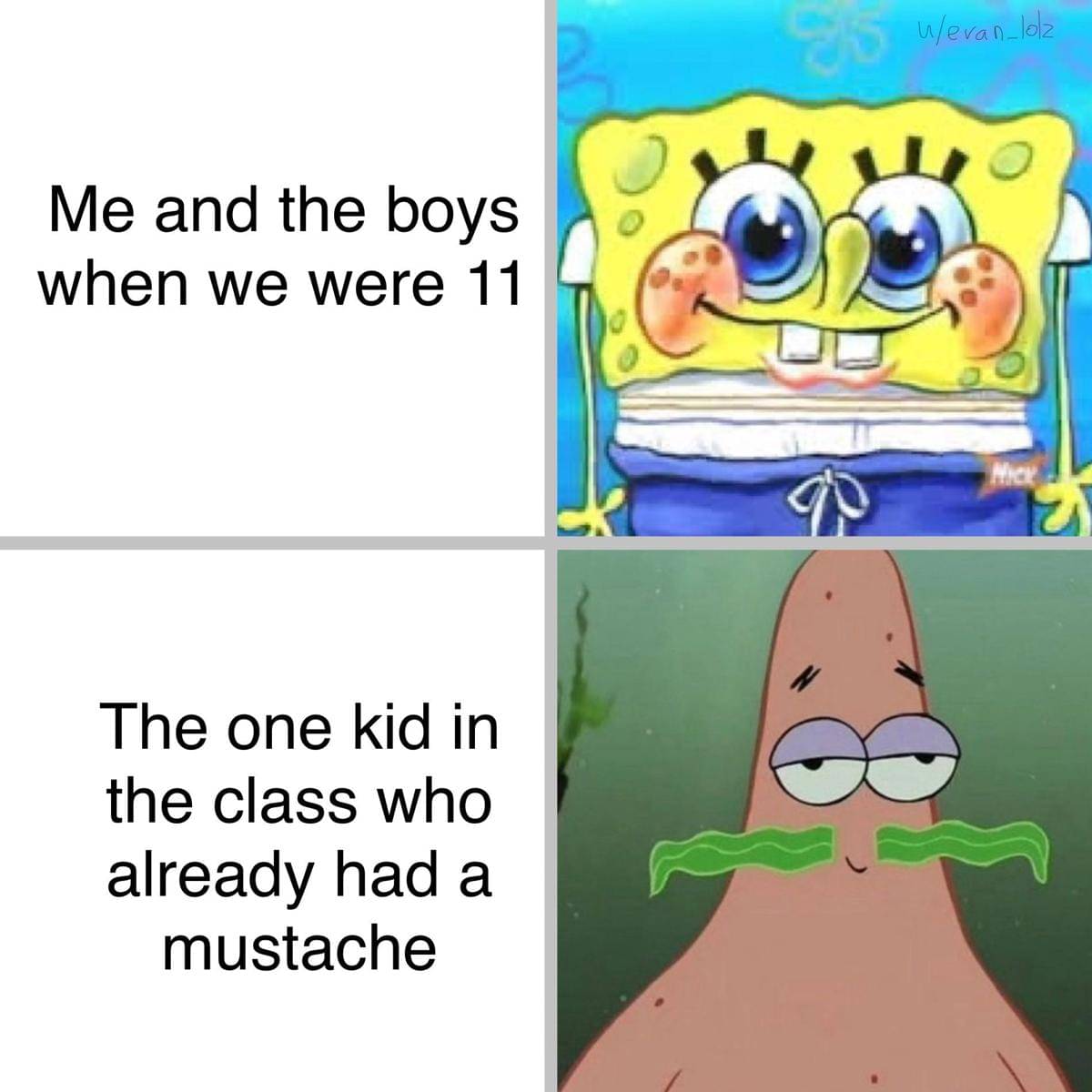 meme SpongeBob tentang masa puber