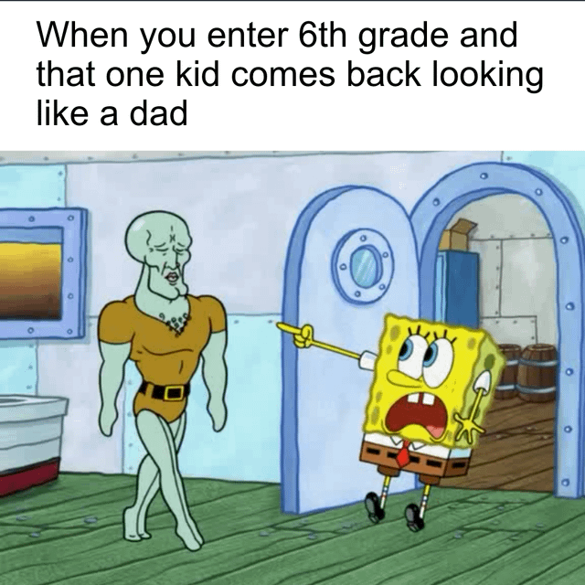 meme SpongeBob tentang masa puber