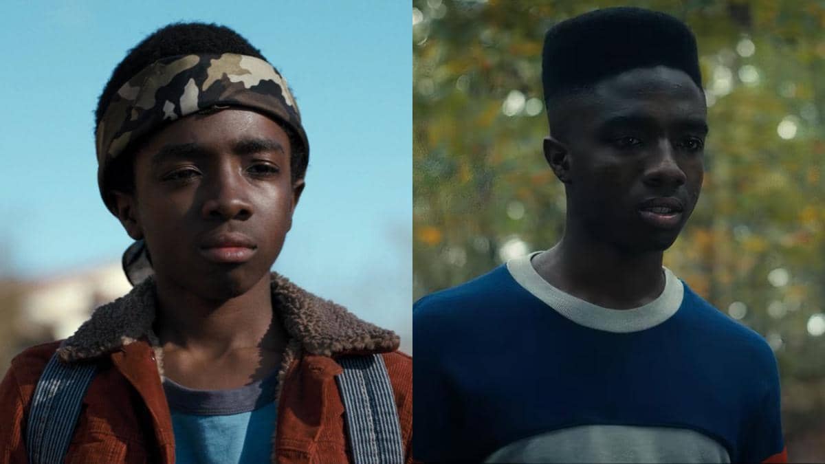 Lucas Sinclair dalam Stranger Things Season 1 (kiri) vs. Season 5 (kanan).