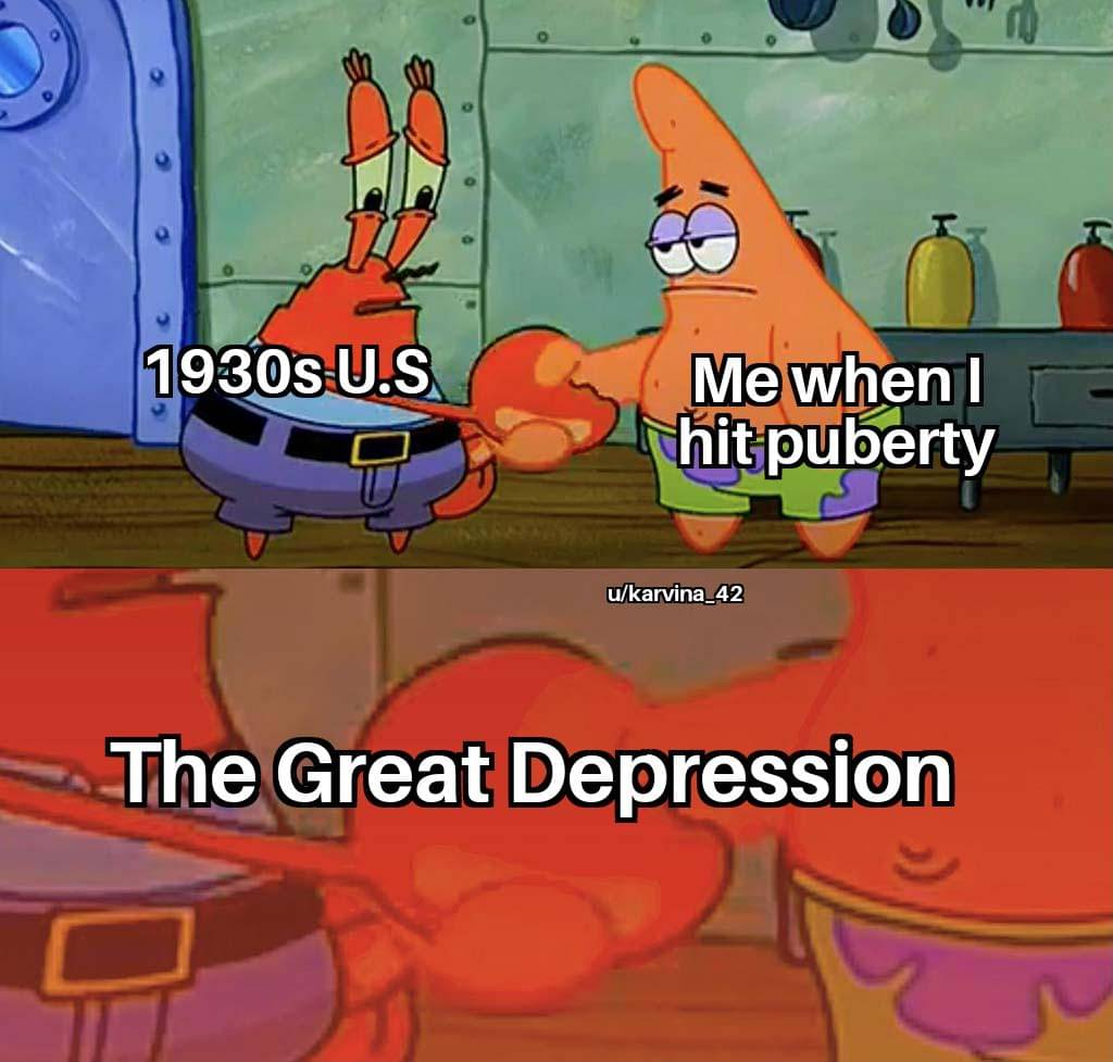 meme SpongeBob tentang masa puber