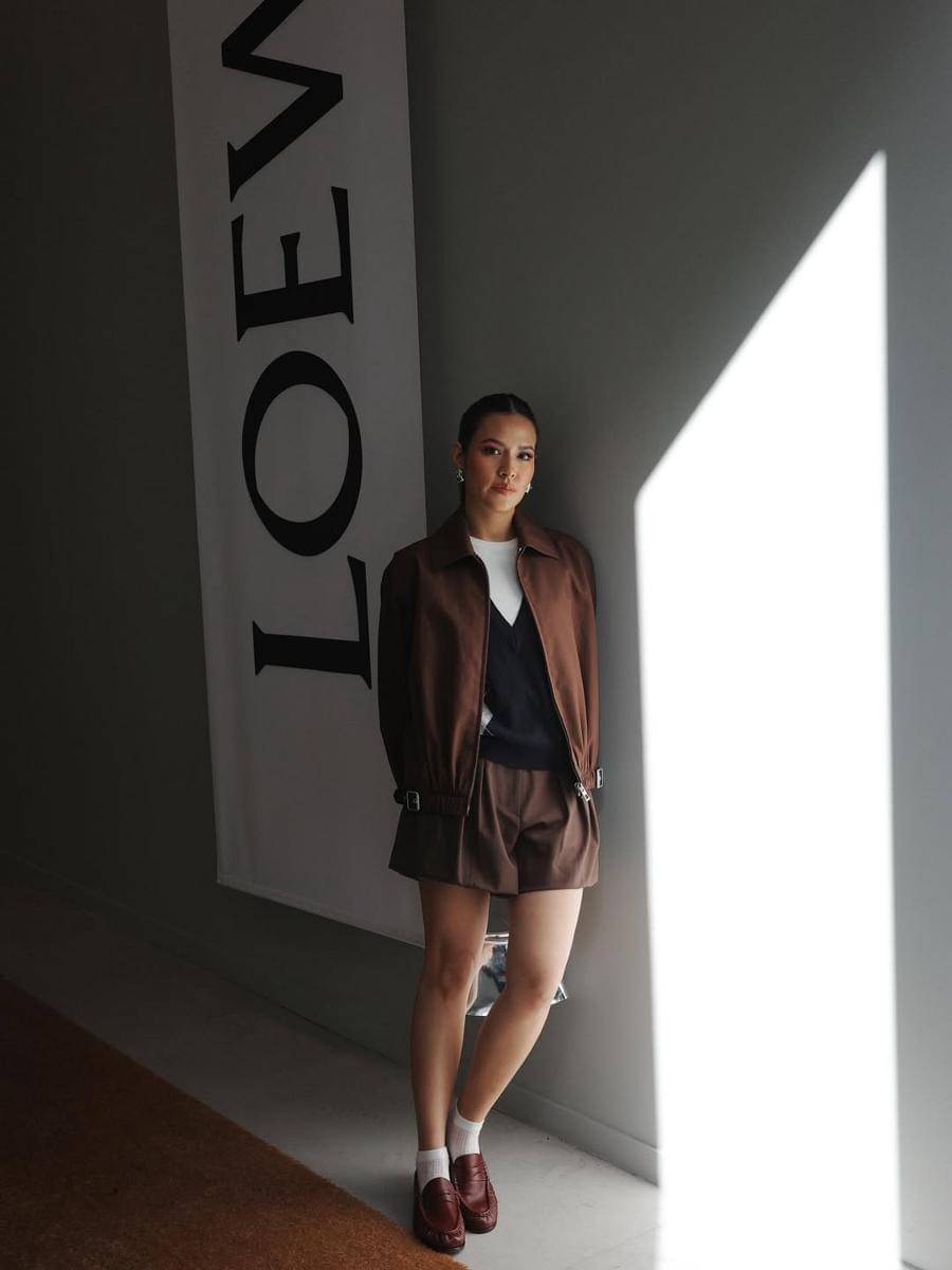 inspirasi outfit earth tone ala Raisa Andriana 