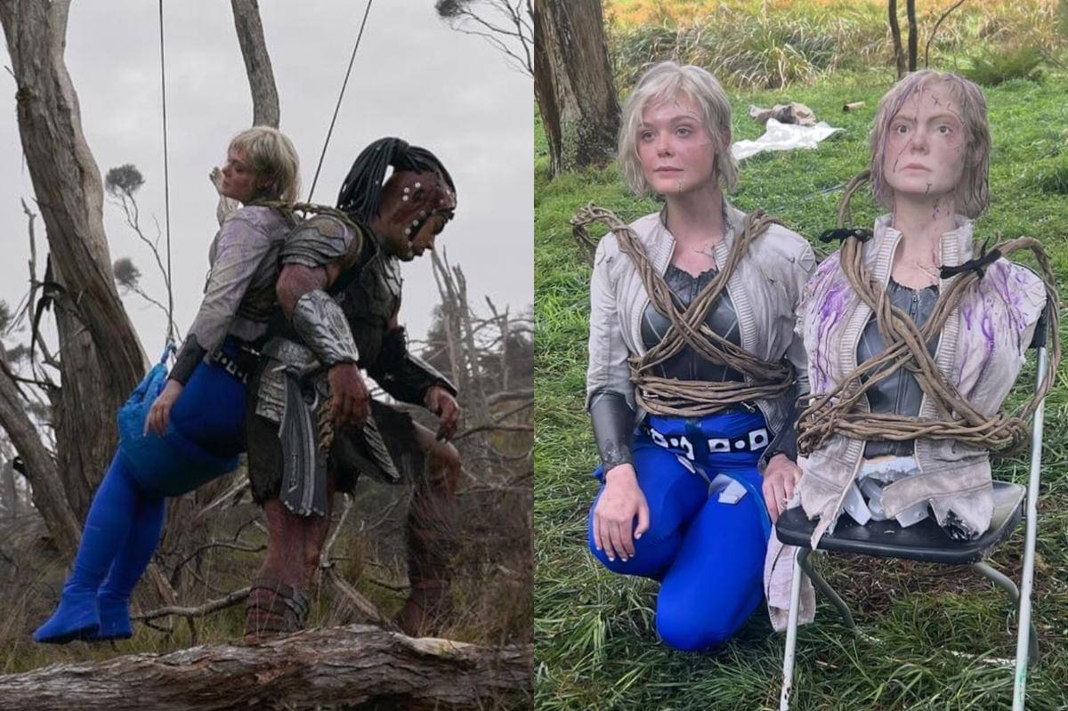 Elle Fanning di balik layar Predator: Badlands