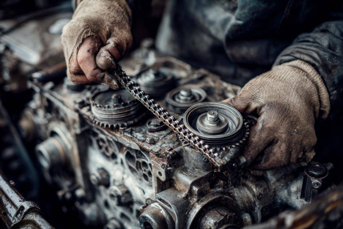 ilustrasi timing chain mobil