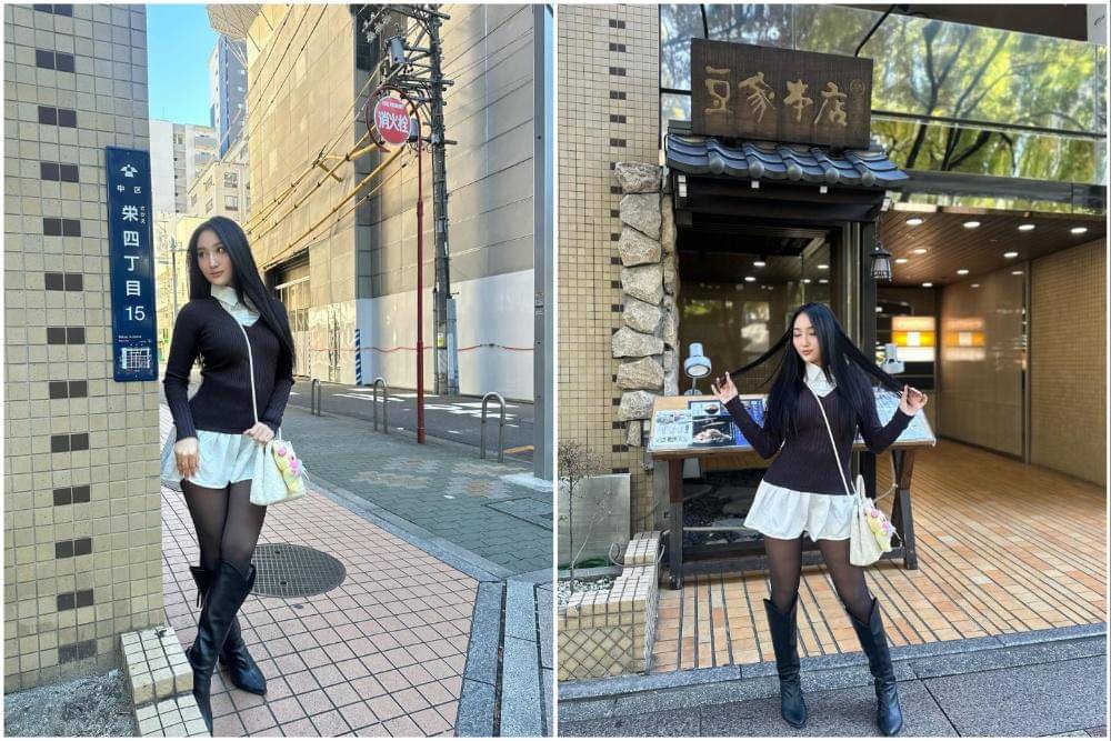 Sandrina Mazaya jalan-jalan ke Sakae di Nagoya, Jepang