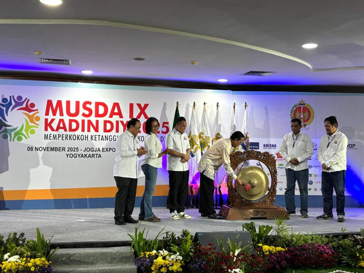 Pembukaan MUSDA IX Kadin DIY 2025 di Jogja Expo Center (JEC), Sabtu (8/11/2025). 