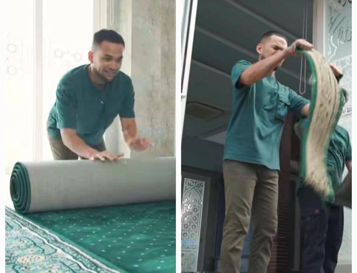 Teuku Wisnu bersihkan masjid bareng Cecep 'Cleaner Masjid'