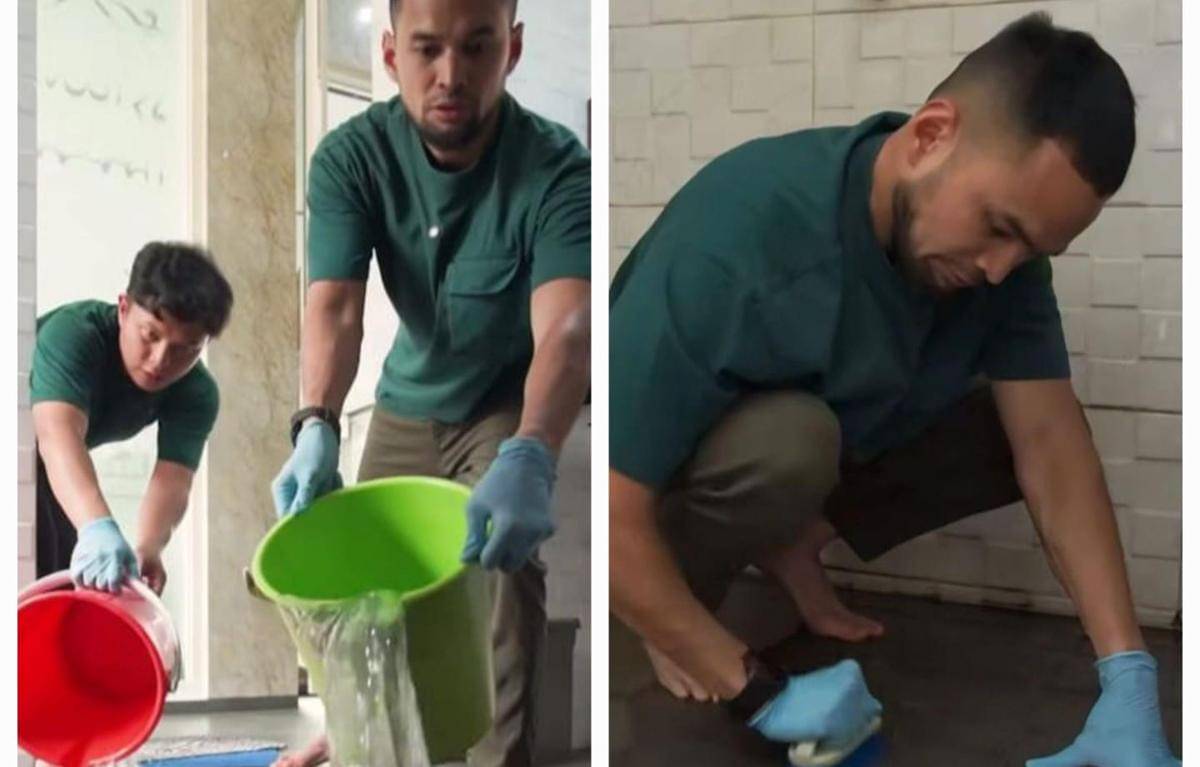 Teuku Wisnu bersihkan masjid bareng Cecep 'Cleaner Masjid'