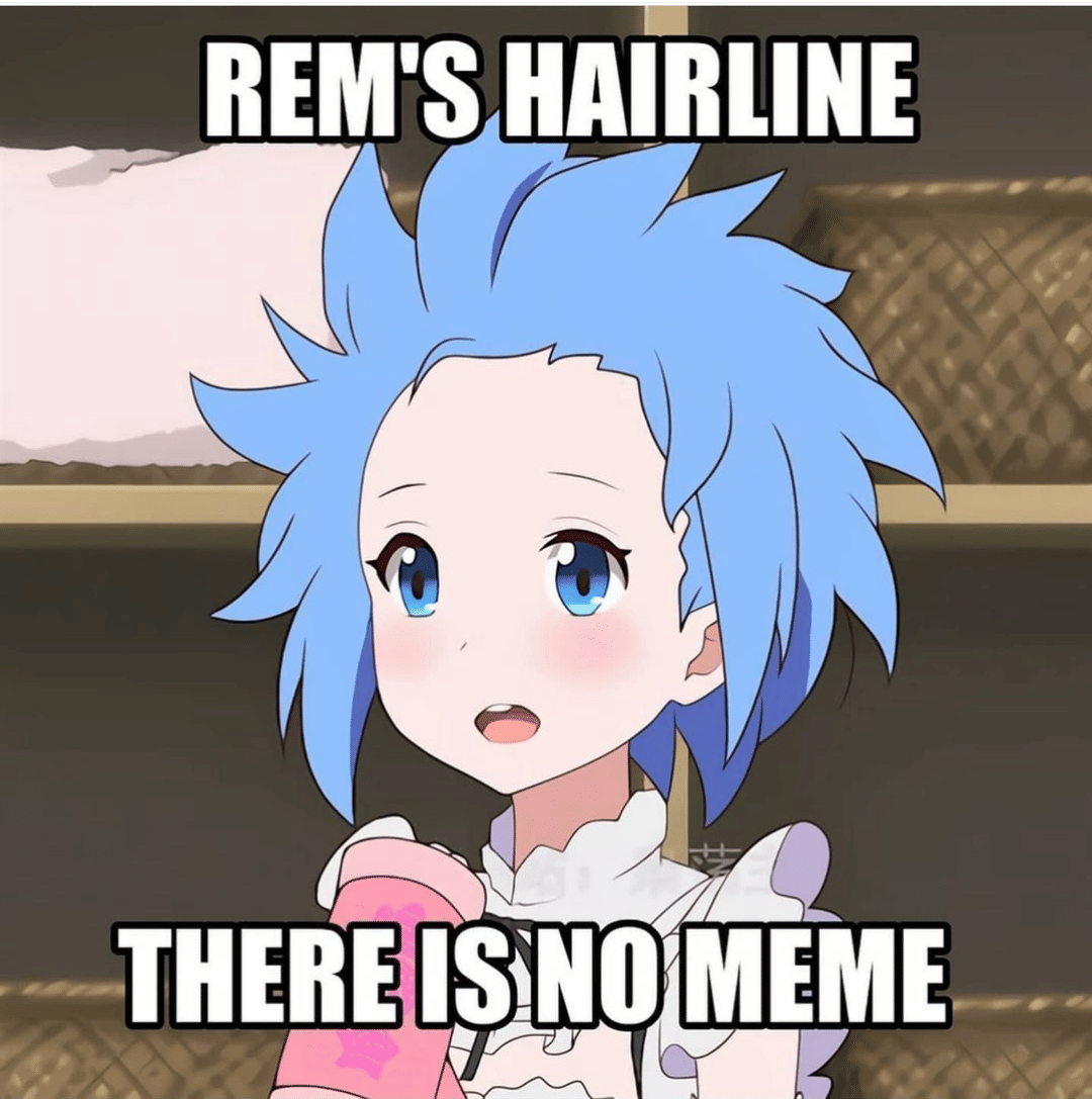 meme anime tentang garis rambut