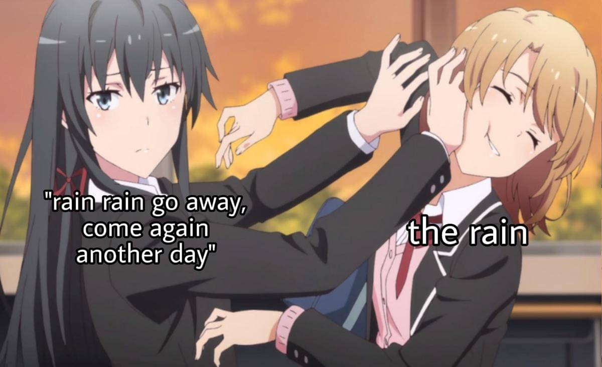 meme anime tentang hujan
