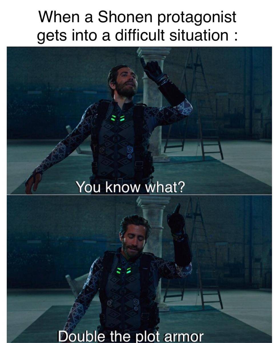 meme anime tentang plot armor