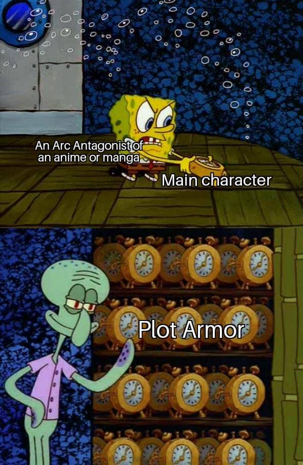 meme anime tentang plot armor
