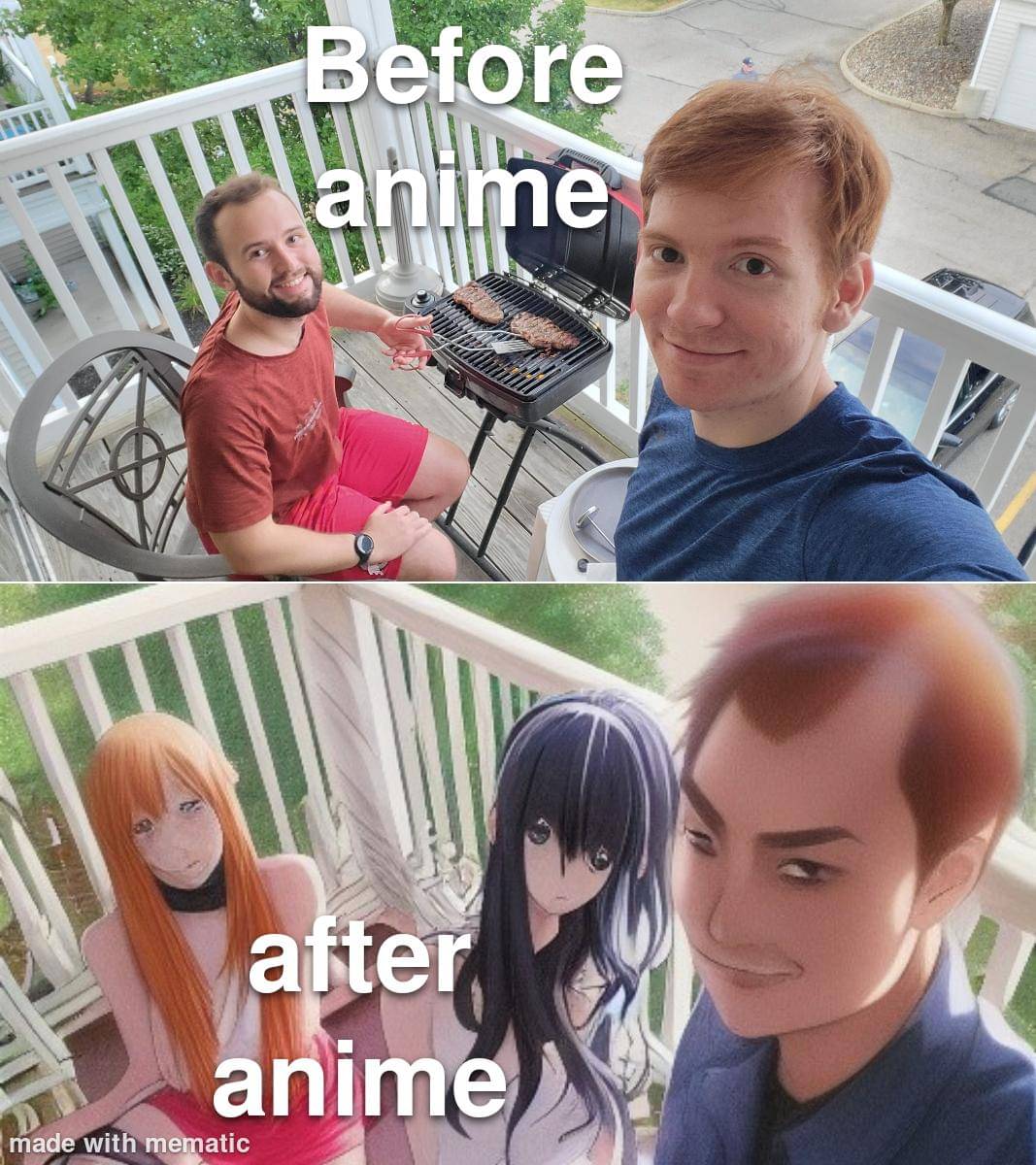 meme anime tentang garis rambut